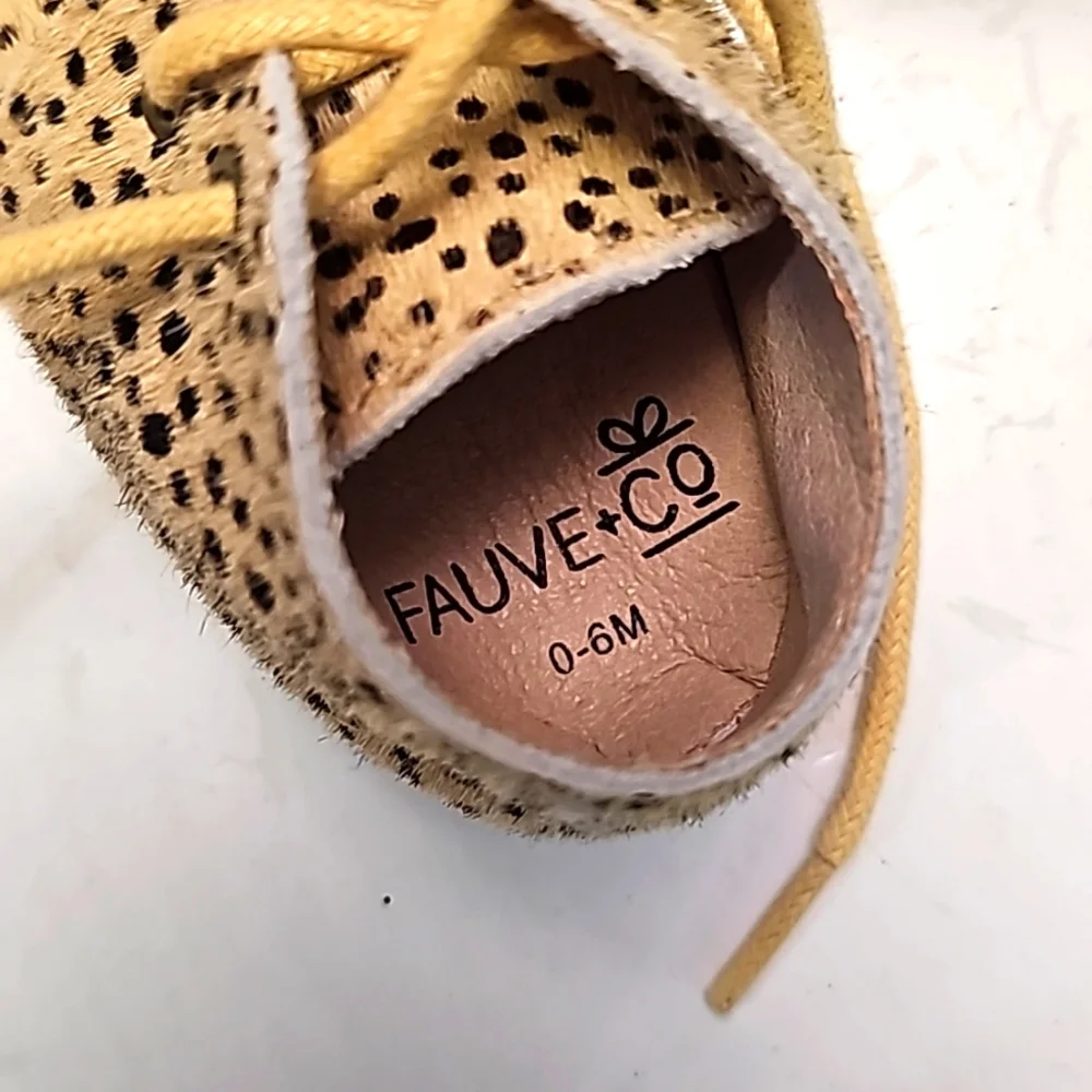 Animal print fur 0-6m shoes fauve + co